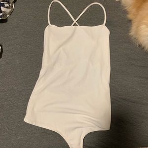 Ribbed open back bodysuit